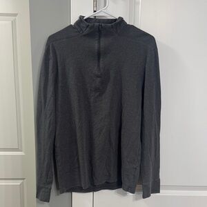 Marc Anthony Dark Gray Quarter-Zip Dress Shirt
